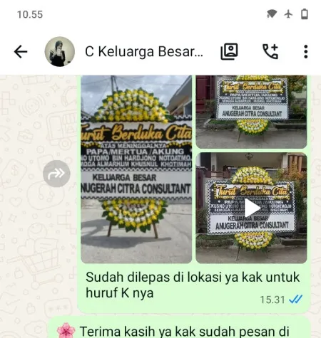Pengiriman Papan Bunga Duka Sutera Victoria